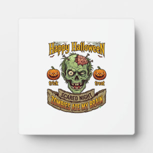 Plaque Photo Joyeux Halloween Les Zombies Ont Mangé La Tête De