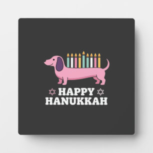 Plaque Photo Joyeux Hanukkah chien teckel