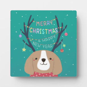 Plaque Photo Joyeux Noël : Art d'Illustration Beagle