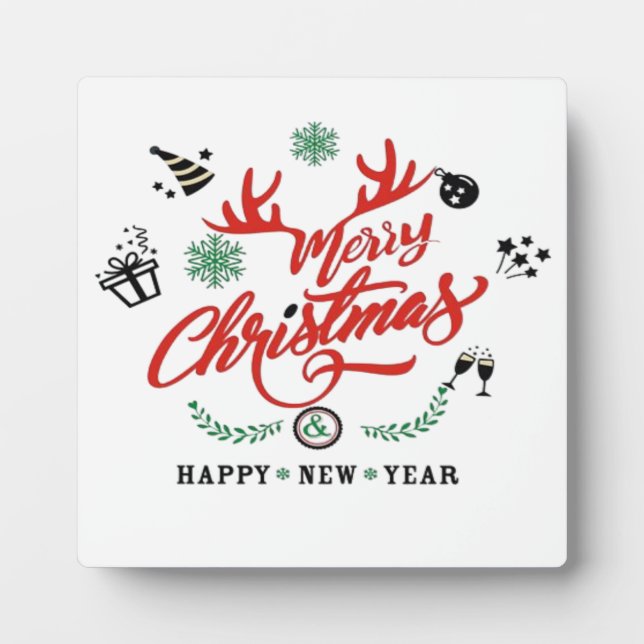 Plaque Photo Joyeux Noël Bonne année (Devant)