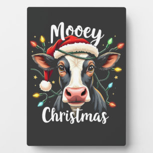 Plaque Photo Joyeux Noël Drôle de Xmas Vache Amoureux du Bétail