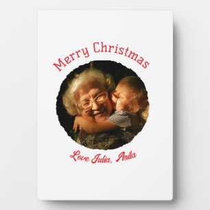 Plaque Photo Joyeux Noël grand-mère fille photo cercle