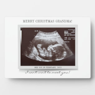 Plaque Photo Joyeux Noël Grand-mère révélation bébé scan