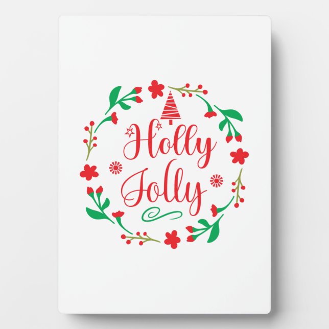 Plaque Photo Joyeux Noël Holly Jolly (Devant)