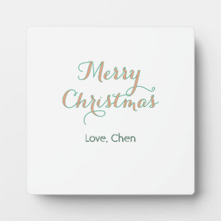 Plaque Photo joyeux noël rouge vert nom amour stylé moderne