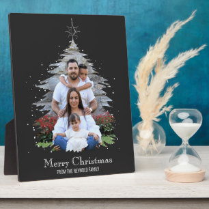 Plaque Photo Joyeux Noël tendance Silhouette Photo Grey