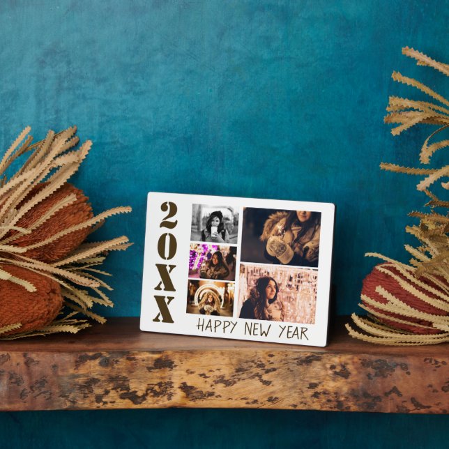 Plaque Photo Joyeux Nouvel An 2023 5 Photo Collage (Côté)
