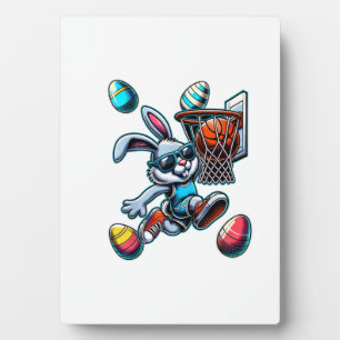 Plaque Photo Joyeux Pâques Basketball Garçons Lapin de Pâques D