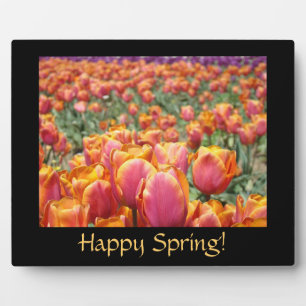 Plaque Photo Joyeux Printemps ! Panneau compteur signe Tulipe F