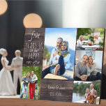 Plaque Photo Joyeux toujours après 5ème anniversaire de Mariage<br><div class="desc">Plaque photo Anniversaire mariage que vous pouvez personnaliser pour n'importe quelle année et 5 de vos photos préférées. Le texte dit "N° années à notre heureux toujours après" et le modèle est mis en place pour vous d'ajouter l'année anniversaire, votre nom et la date établis. Le design a un look...</div>