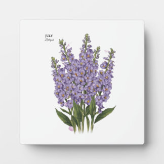 Plaque Photo Juillet Larkspur Bloom - Cadeau d'anniversaire per