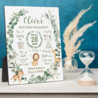 Jungle Animaux Végétation Bébé Naissance Imprimer 