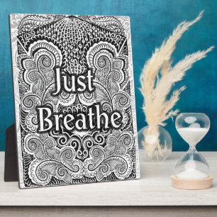 Plaque Photo Just Breathe - Calmer Mandala Inspiré