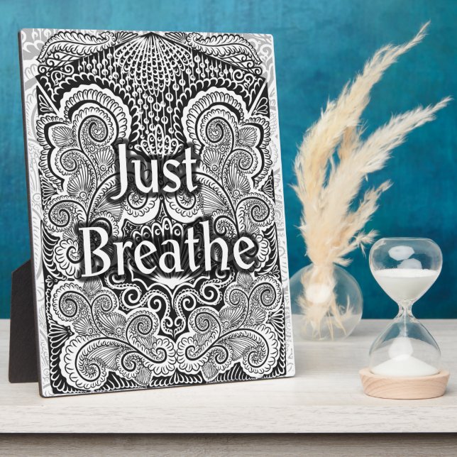 Plaque Photo Just Breathe - Calmer Mandala Inspiré (Côté)