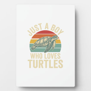 Plaque Photo Juste un garçon qui aime les tortues Vintage Turtl