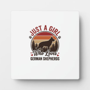 Plaque Photo Juste Une Fille Berger Allemand Vintage Amoureux D