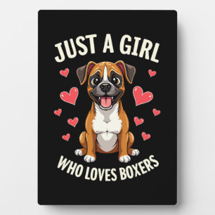 Plaque Photo Juste une fille qui aime les Boxers