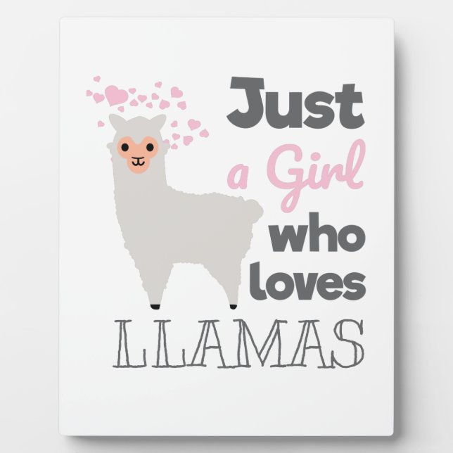 Plaque Photo Juste une fille qui aime les lamas (Devant)