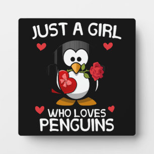 Plaque Photo Juste une fille qui aime les pingouins