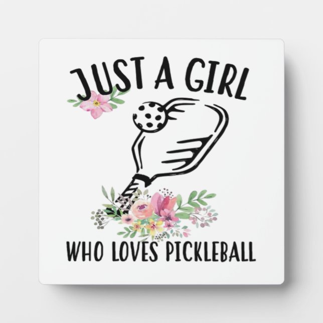 Plaque Photo Juste une fille qui aime Pickleball (Devant)