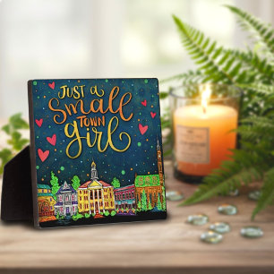 Plaque Photo Juste une petite ville Fun Fun Colorful Ville nata