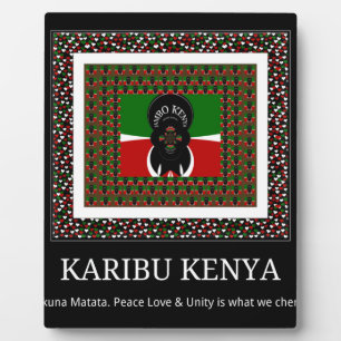 Plaque Photo Karibu Kenya: Couleurs Vibrantes du Drapeau Nation