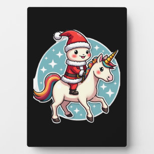 Plaque Photo Kawaii Axolotl Licorne Noël Santa Joyeux Noël