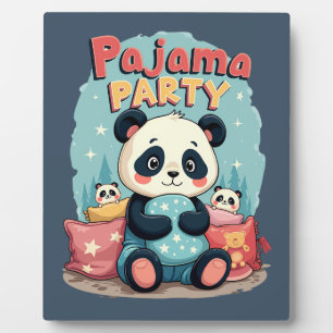 Plaque Photo Kawaii Panda Pajama Party Cosy Slepov esthétique