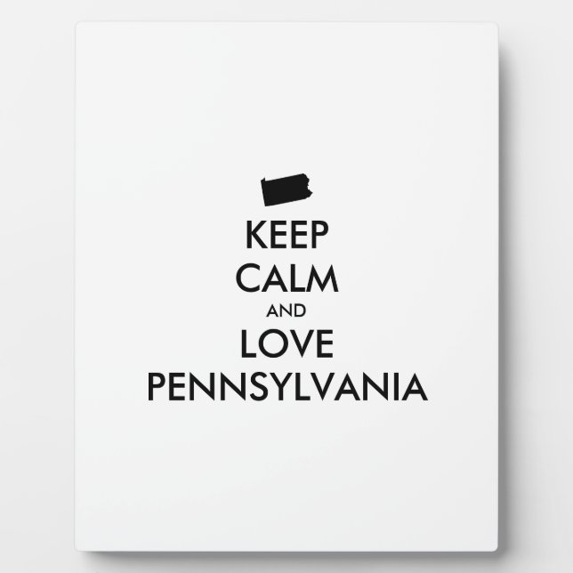 Plaque Photo KEEP CALM et LOVE PENNSYLVANIA (Devant)