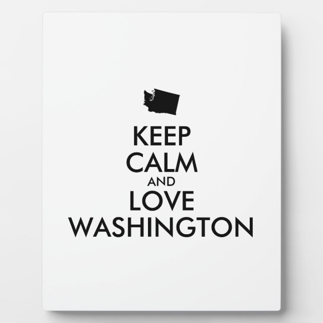 Plaque Photo KEEP CALM et LOVE WASHINGTON (Devant)