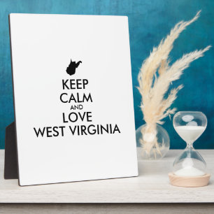 Plaque Photo KEEP CALM et LOVE WEST VIRGINIA