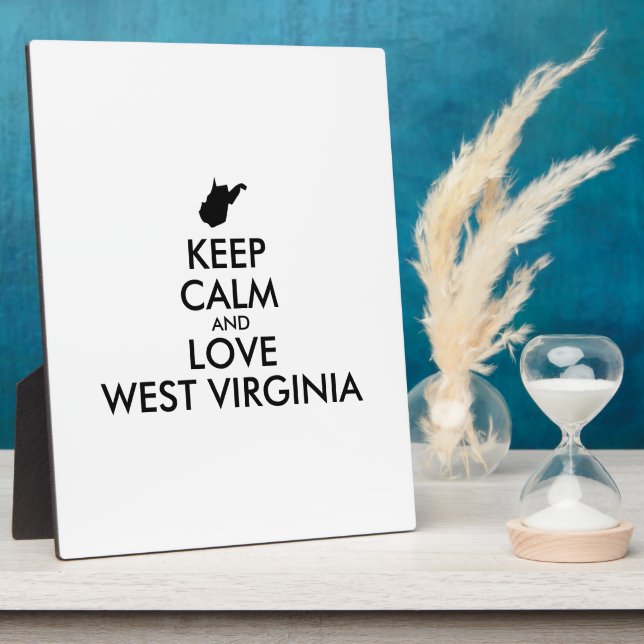 Plaque Photo KEEP CALM et LOVE WEST VIRGINIA (Côté)