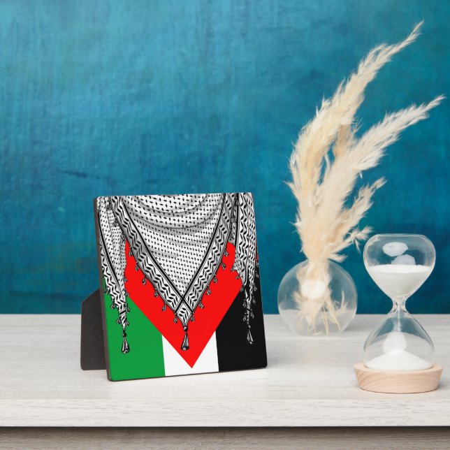 Plaque Photo Keffiyeh Écharpe palestinienne tissu traditionnel (Insitu)