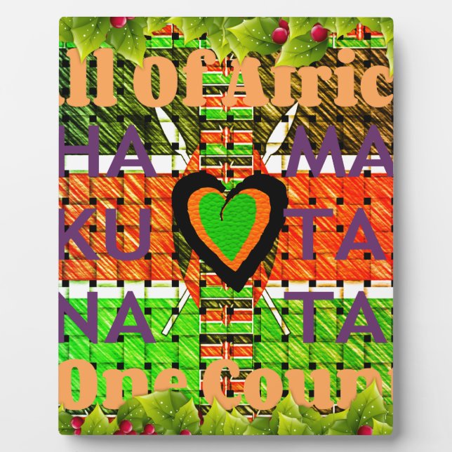 Plaque Photo Kenya : Toute l'Afrique dans un pays - Drapeau tis (Devant)