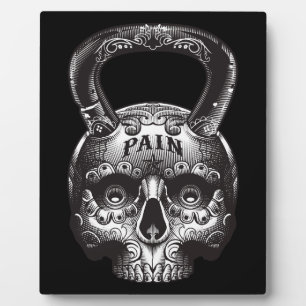 Plaque Photo Kettlebell Skull - Gym entraînement Motivational