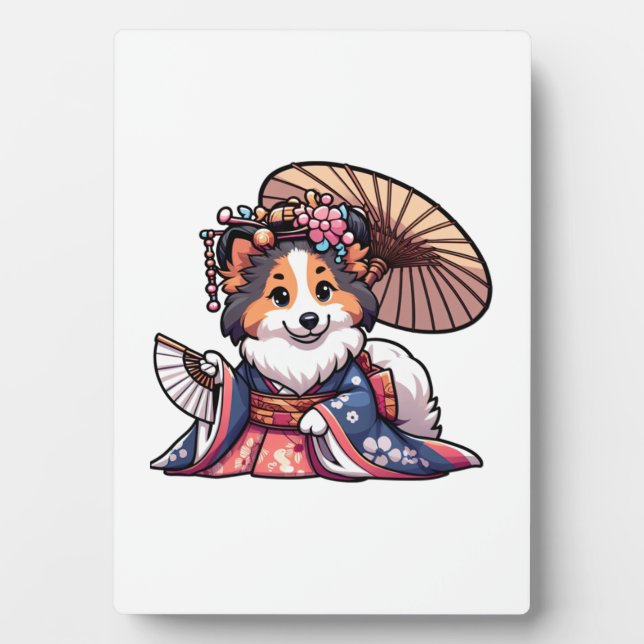 Plaque Photo Kimono pour chien Shetland Sheepdog   (Devant)