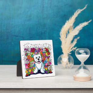 Plaque Photo KiniArt Westie Jardin Joyeux