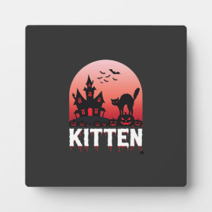Plaque Photo Kitty Halloween Maison Hantée Design de Chat_1