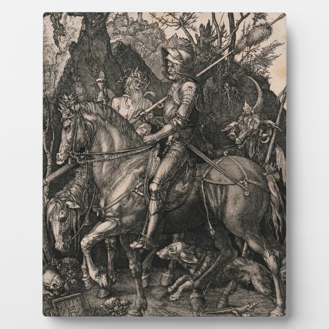 Plaque Photo Knight Death et le diable Albrecht Durer (Devant)