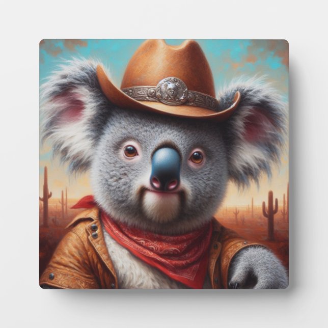 Plaque Photo Koala Cowboy (Devant)