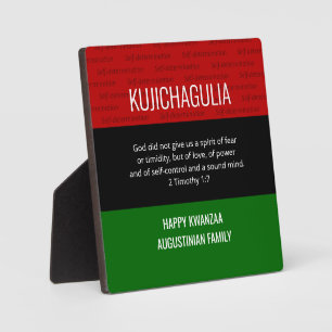 Plaque Photo Kwanzaa personnalisé KUJICHAGULIA