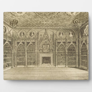 Plaque Photo La Bibliothèque, gravée par Godfrey, de 'Descripti