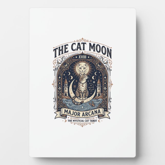 Plaque Photo La carte de tarot de chat de lune majeure arcane v (Devant)