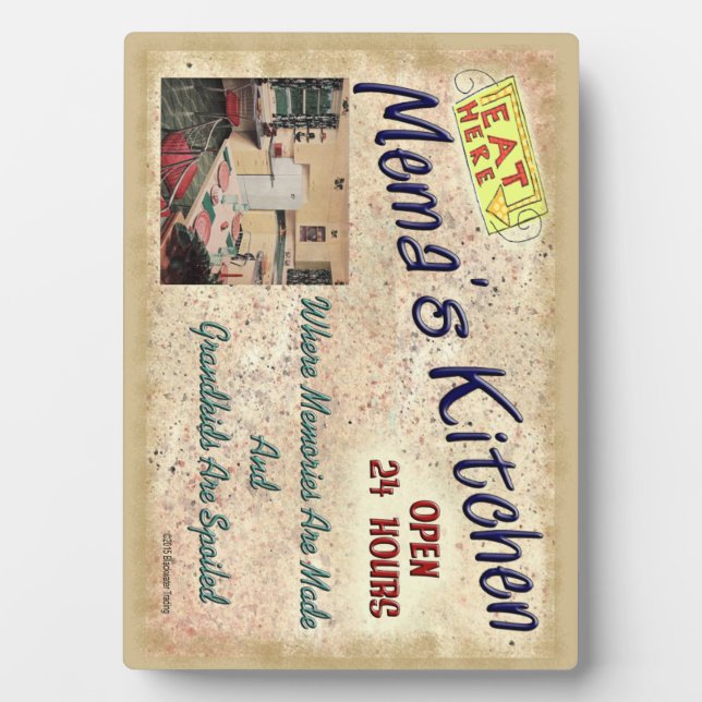 Plaque Photo La cuisine de Mema où les petits-enfants sont gâté (Devant)