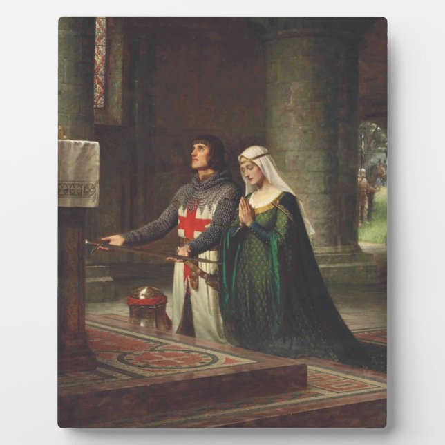 Plaque Photo La Dédication D'Edmund Blair Leighton 1908 (Devant)