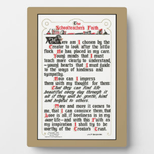 Plaque Photo La foi du professeur