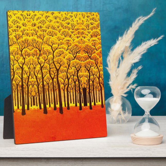 Plaque Photo La forêt d'automne d'or (Côté)