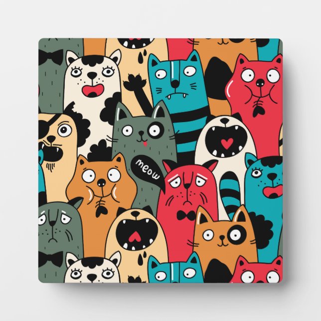 Plaque Photo La foule des chats (Devant)