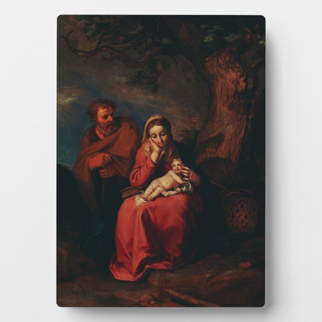 Plaque Photo La Fuite en Égypte par Abraham Bloemaert  (Devant)