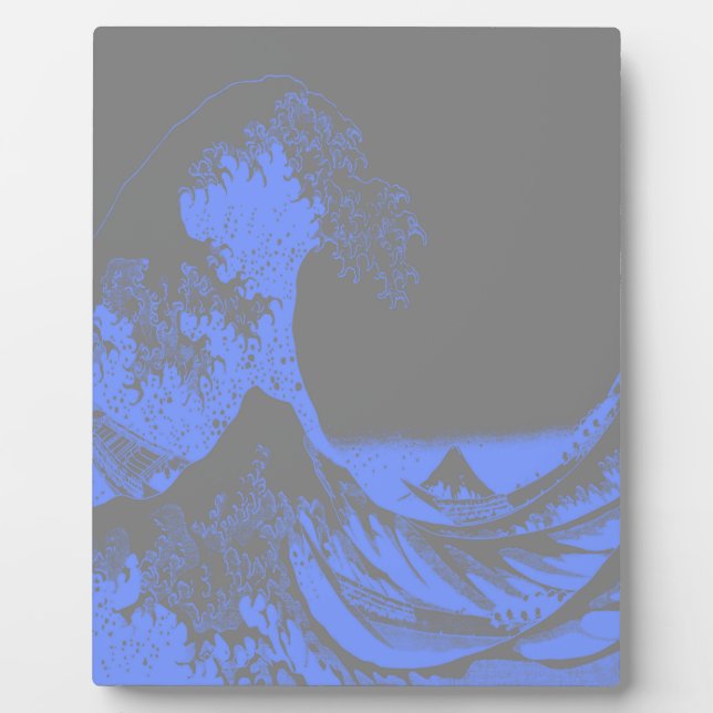 Plaque Photo La Grande Vague Maritime Bleu & Gris (Devant)